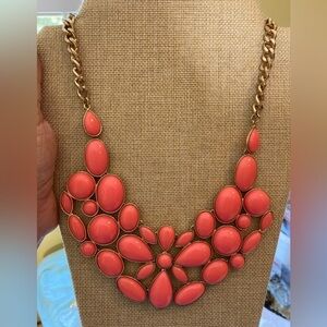 Orange Vibrant‎ Bib Statement Necklace